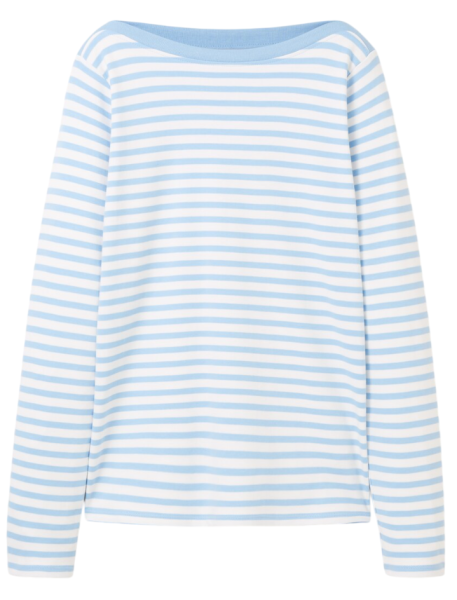Лонгслив в полоску женский / Голубой / 46