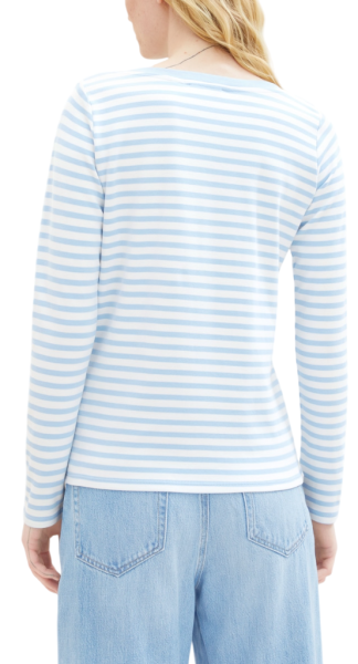 Лонгслив в полоску женский / Голубой / 46