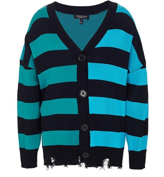 Кардиган в полоску для девочки / Зеленый / 170 Кардиган в полоску для девочки / Зеленый / 170