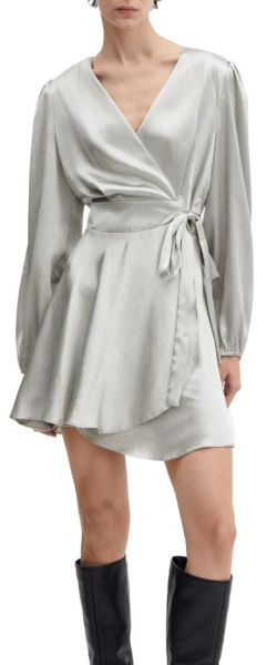 Платье с запахом женское / Серебряный / 52