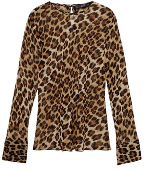 Блузка с принтом женская / Коричневый / 46