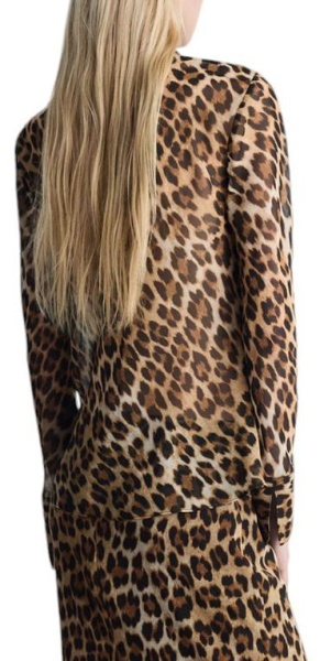 Блузка с принтом женская / Коричневый / 46