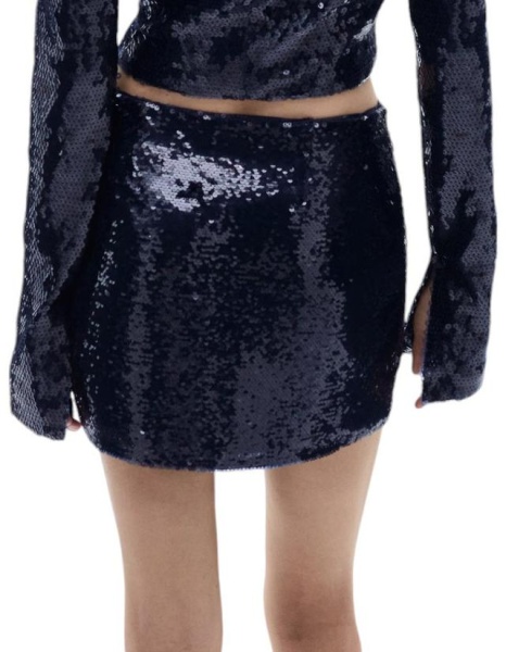 Юбка с пайетками женская / Синий / 46