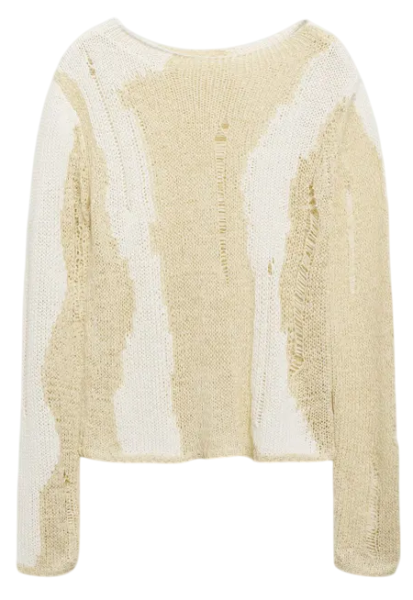 Джемпер фактурной вязки женский / Молочный / 44