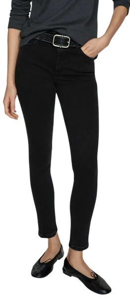 Джинсы зауженные женские / Черный / 46