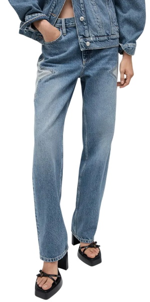 Джинсы с принтом женские / Синий / 44