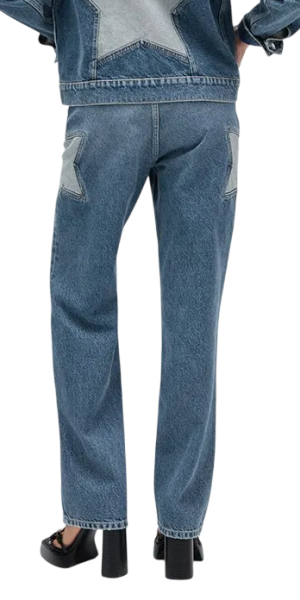 Джинсы с принтом женские / Синий / 44